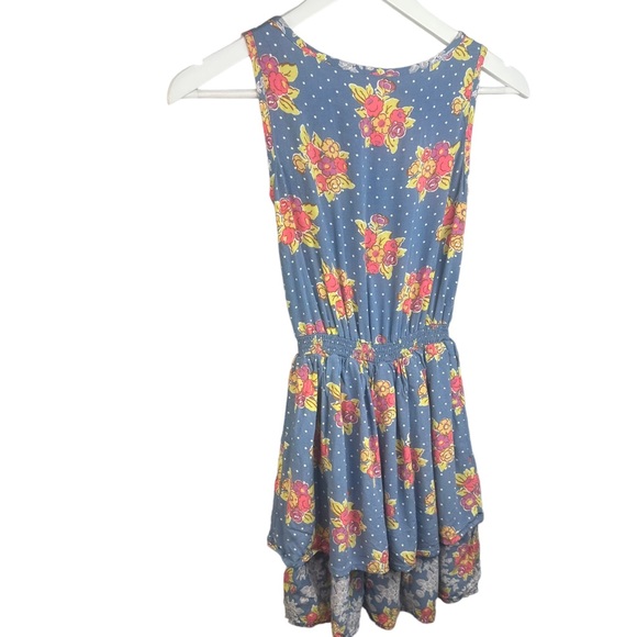Matilda Jane Top of the Class 435 Boho Blue floral ruffle layer dress size 10 - Picture 7 of 10
